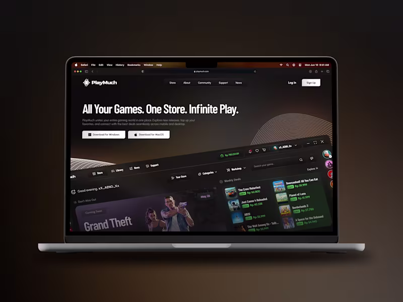 Cover image for PlayMuch - Landing Page Dashboard Mockup