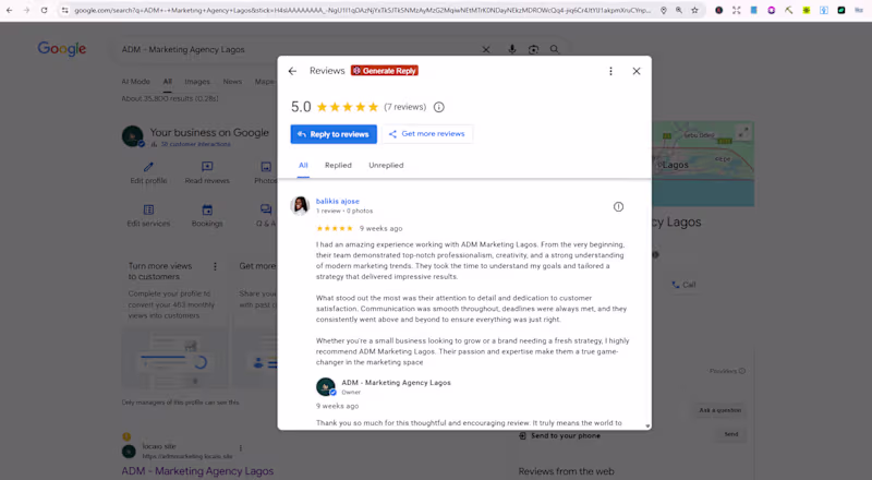 Cover image for Review & Reputation Management for ADM
