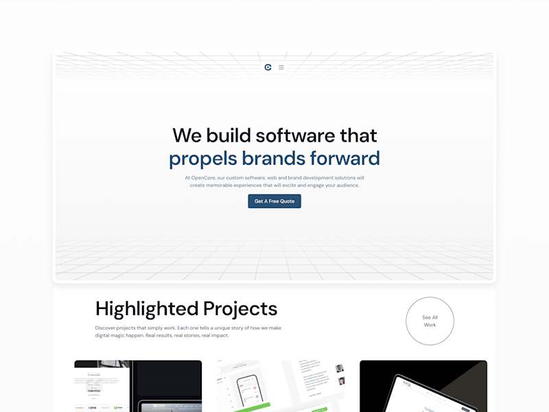 Cover image for OpenCore - Design & Development Agency Landing Page UI UX Design