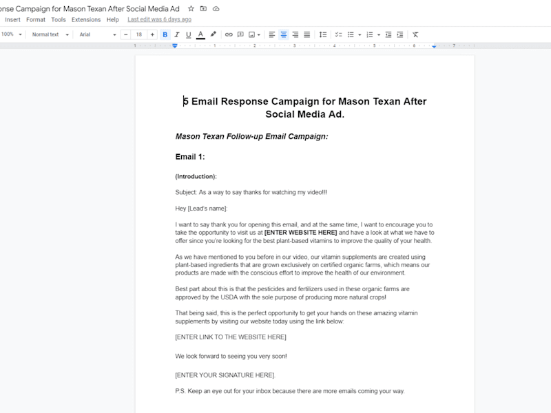 Cover image for 5 Email Response Campaign for Mason Texan After Social Media Ad