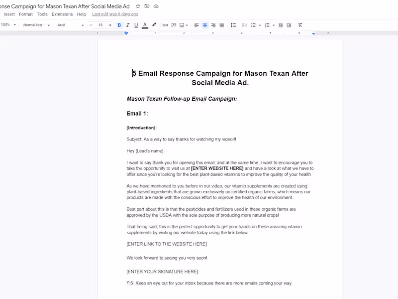 Cover image for 5 Email Response Campaign for Mason Texan After Social Media Ad