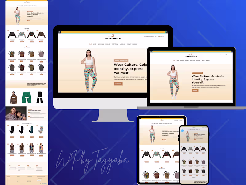 Cover image for E-commerce Website for Rangi Merch – Fashion & Lifestyle Brand