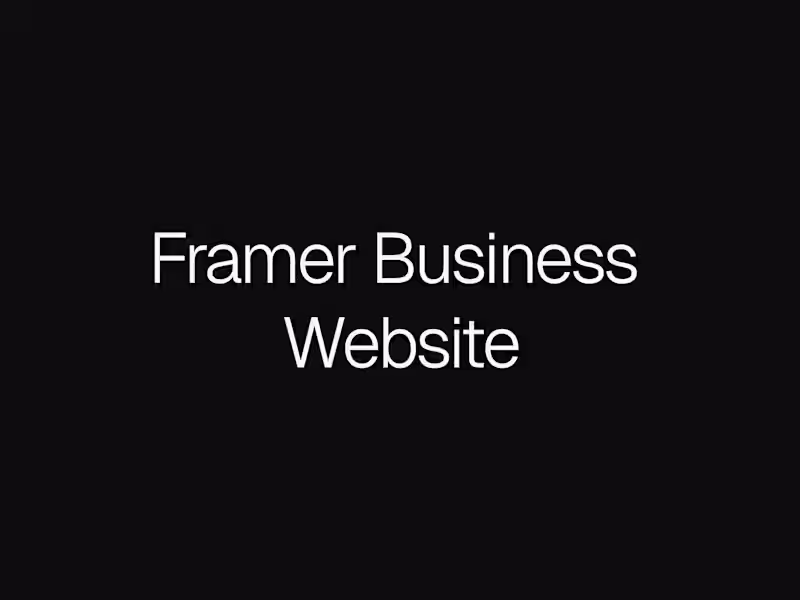 Cover image for Framer Business Website