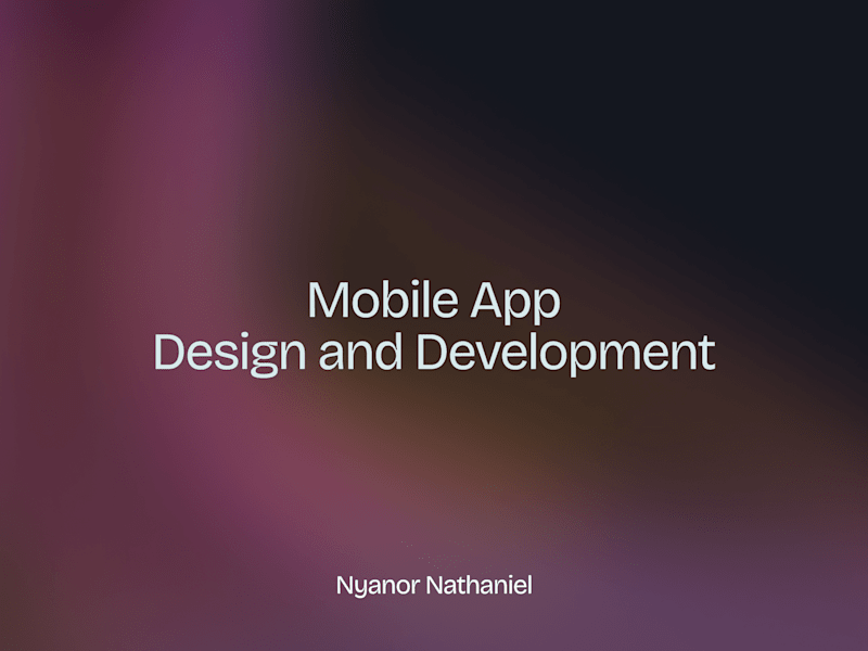 Cover image for Mobile App Design and Development