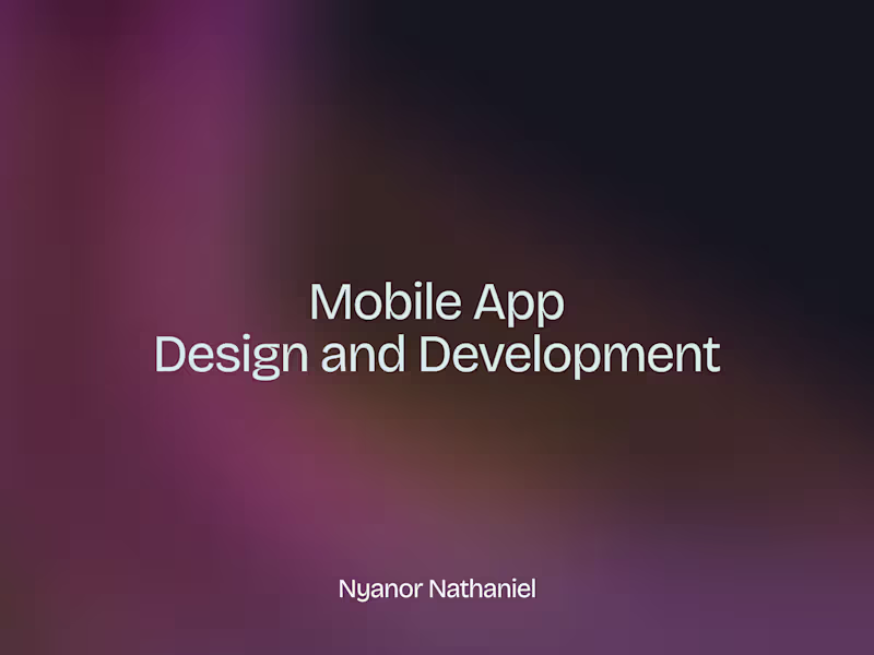 Cover image for Mobile App Design and Development
