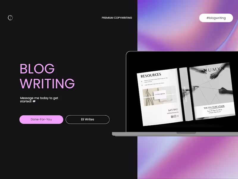 Cover image for Blog Writing and Ghostwriting 💻