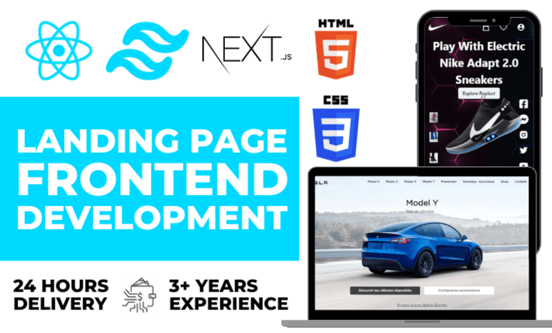Cover image for I'll develop Full Stack Website / dApp on React.js+Tailwind CSS