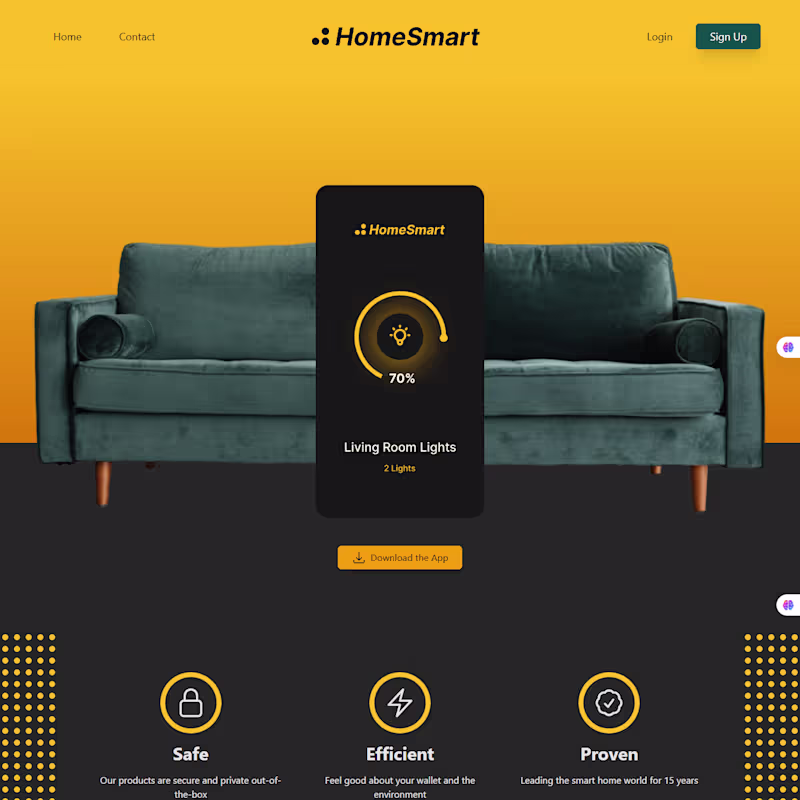 Cover image for HOMESMART
HomeSmart is a modern landing