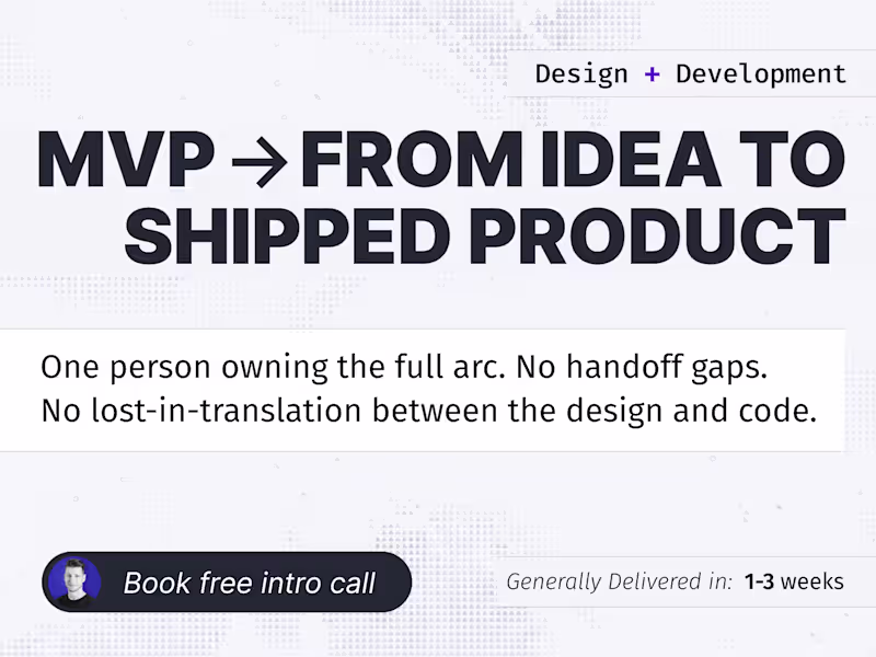 Cover image for MVP Design + Development