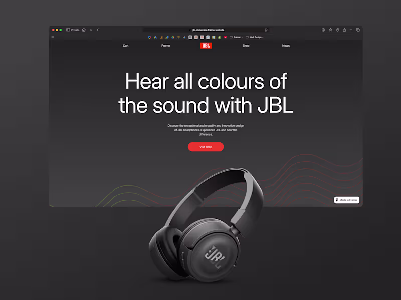 Cover image for Product Website – Figma-to-Framer Implementation (JBL Showcase)