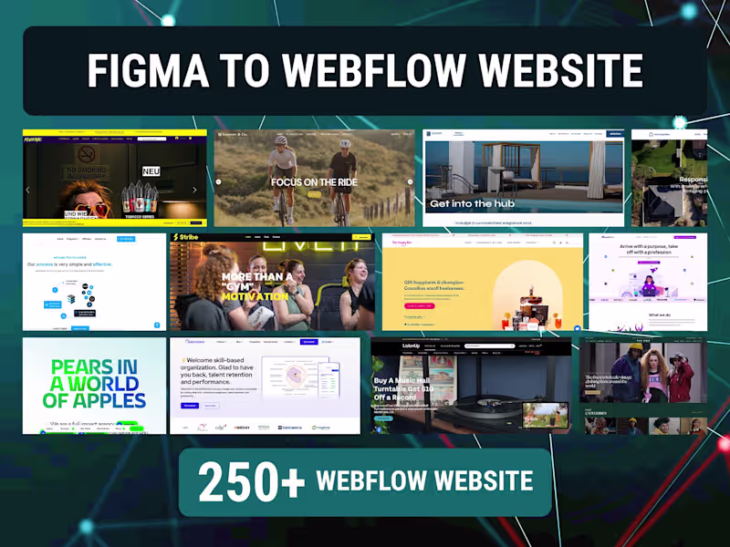 Cover image for Design,redesign, fix Webflow Website or Convert Figma to Webflow
