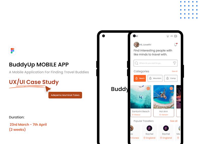 Cover image for Buddy Up App Case Study on Behance