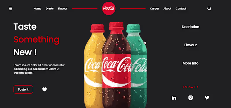 Cover image for Coca Cola Landing Page