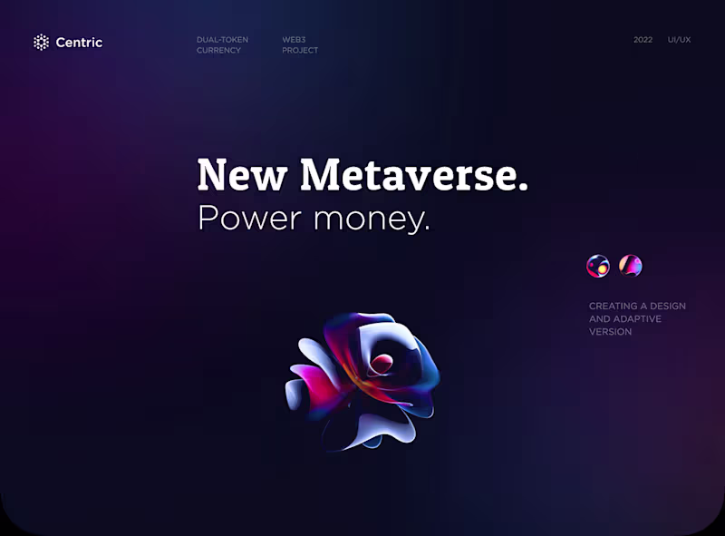 Cover image for Centric - Crypto landing page web design 