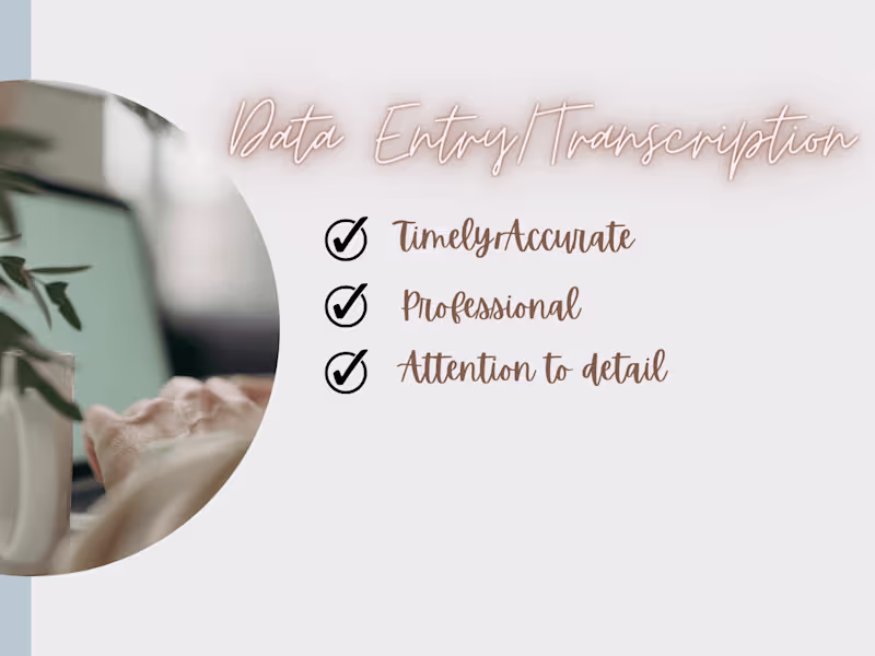 Cover image for Transcription and Data Entry Services