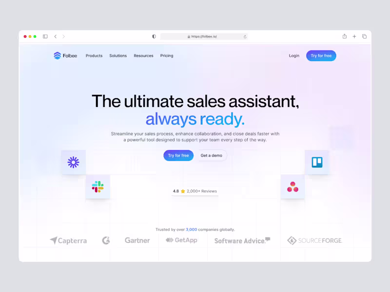 Cover image for Folbee - CRM ⏐ Landing Page