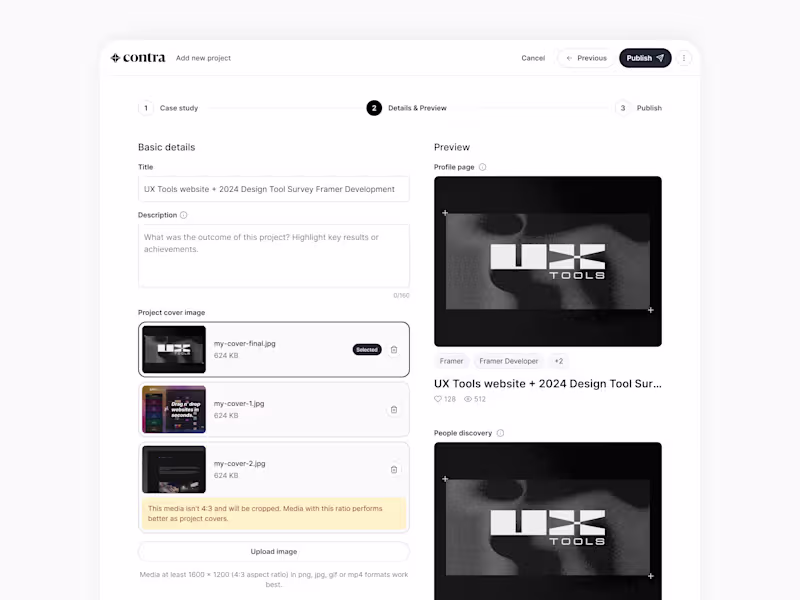 Cover image for Redesign of Contra's Project Feature