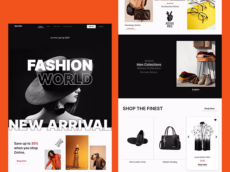 Cover image for Fashion Website - Webflow landing page