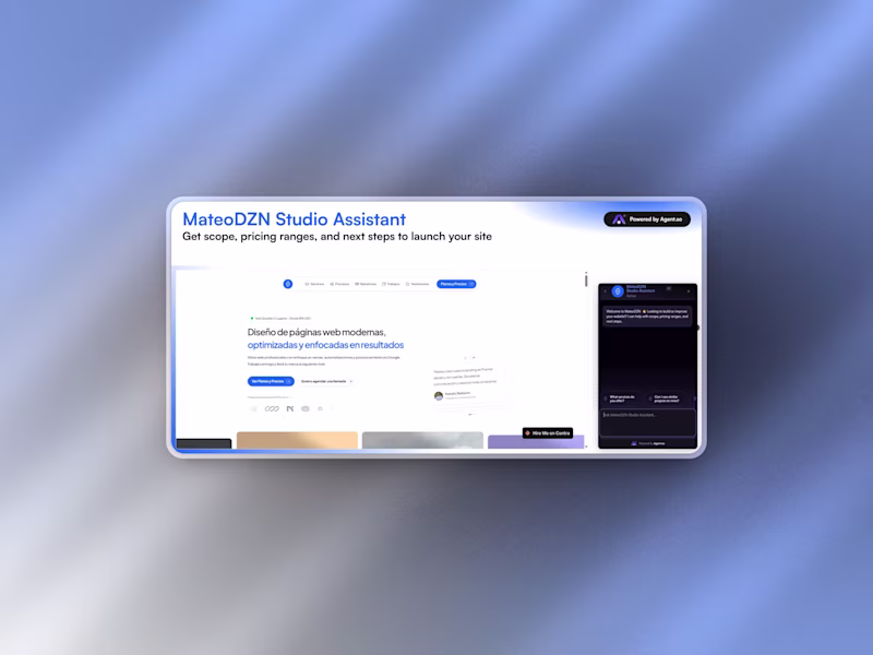 Cover image for MateoDZN Studio Assistant – Web Design Portfolio AI Agent