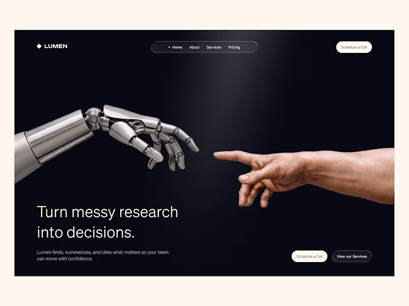 Cover image for Lumen UI/UX Design for AI-powered Landing Page