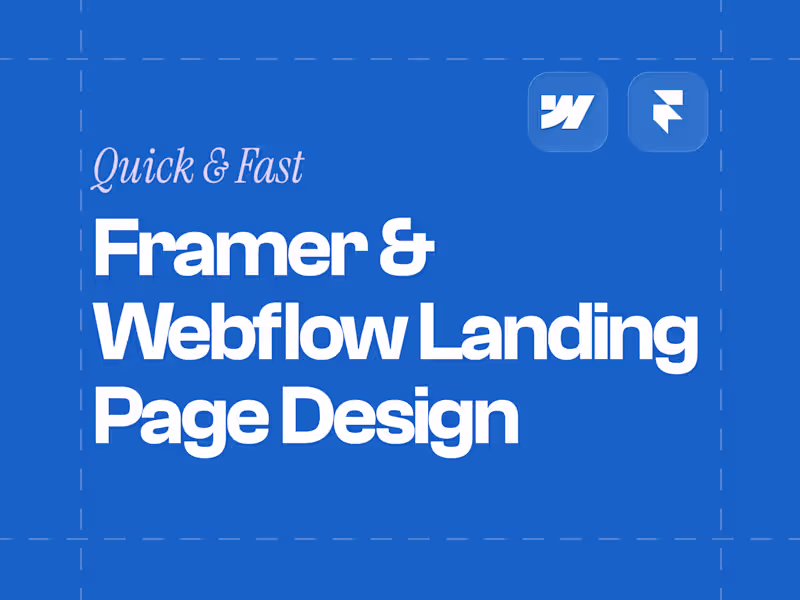 Cover image for Quick and Ready to Launch Landing Page Design
