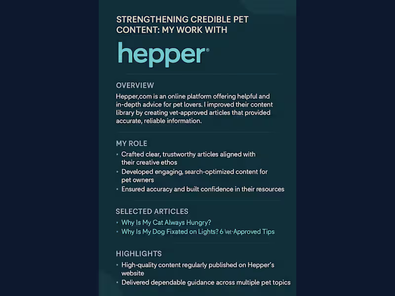 Cover image for My Work with Hepper