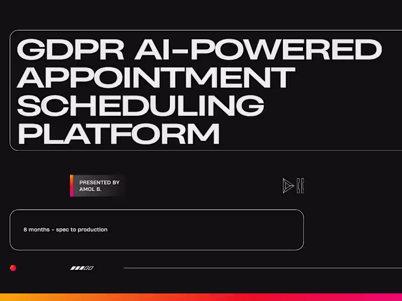 Cover image for GDPR AI-Powered Appointment Scheduling Platform