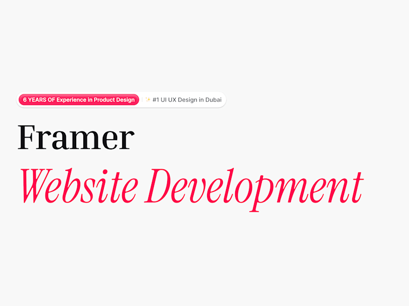 Cover image for Framer Developer -Design & Develop Your Framer Website