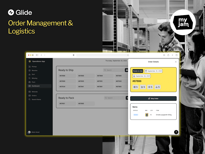 Cover image for Order Management & Logistics — MyJam — Glide