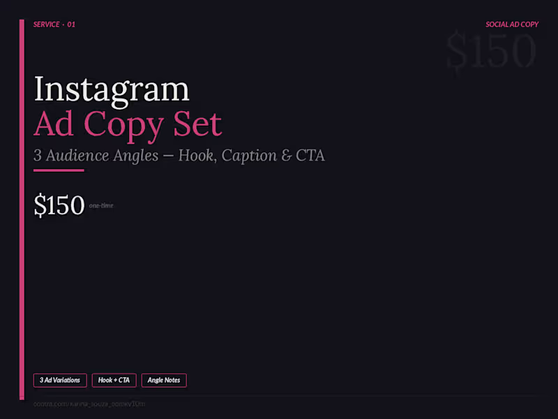 Cover image for Instagram Ad Copy Set - 3 Audience Angles