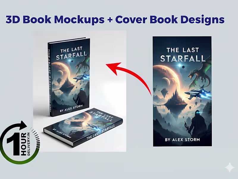 Cover image for Create realistic 3d book mockups and custom book cover designs