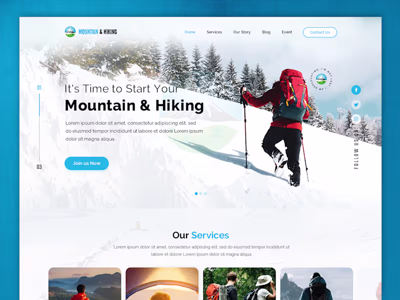 Cover image for Hiking Landing Page