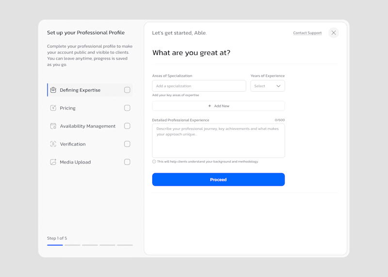 Cover image for Professional Onboarding Flow