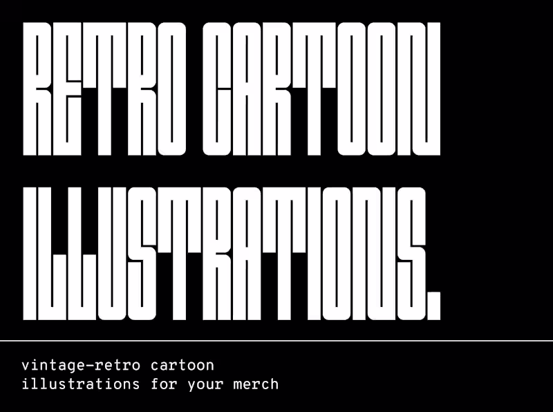 Cover image for RETRO CARTOON ILLUSTRATIONS
