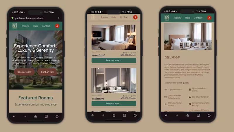 Cover image for Garden of Hope Hotel Web App Development