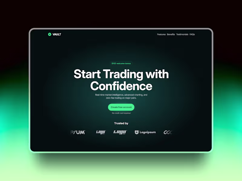 Cover image for Trading App Landing Page