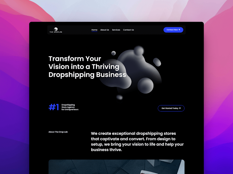 Cover image for The Drop Lab Website Design