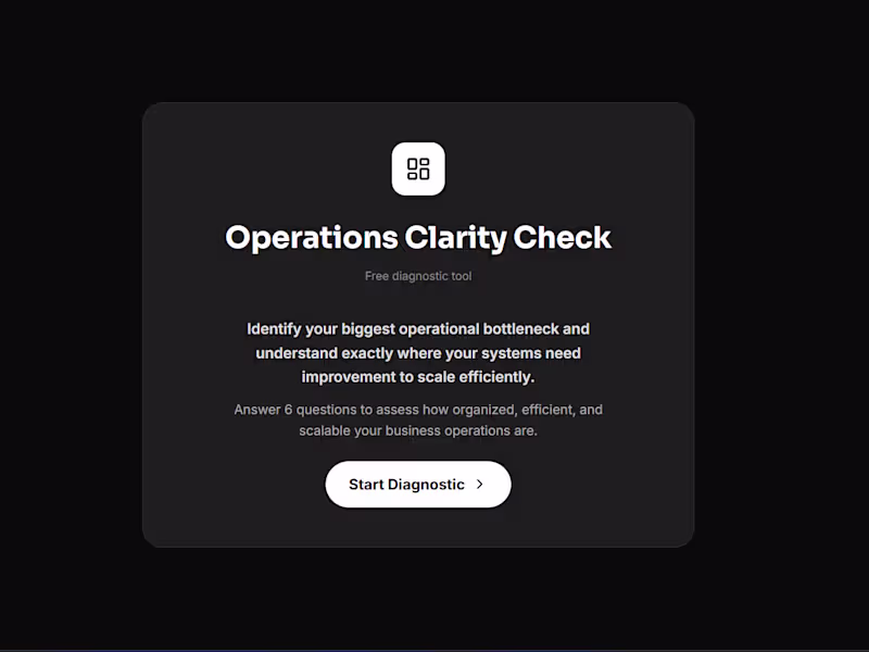 Cover image for Operations Clarity Check | Business Operations Diagnostic Tool