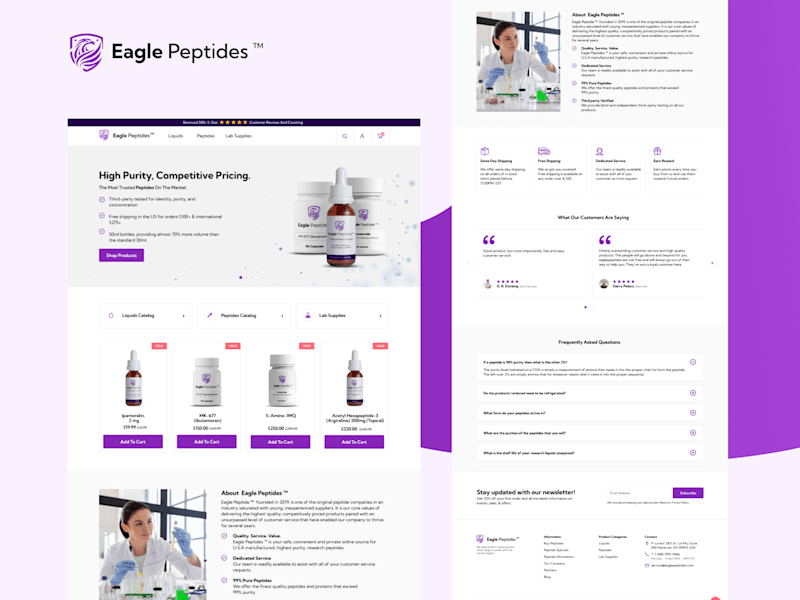 Cover image for Eagle Peptides ™ E-Commerce Design