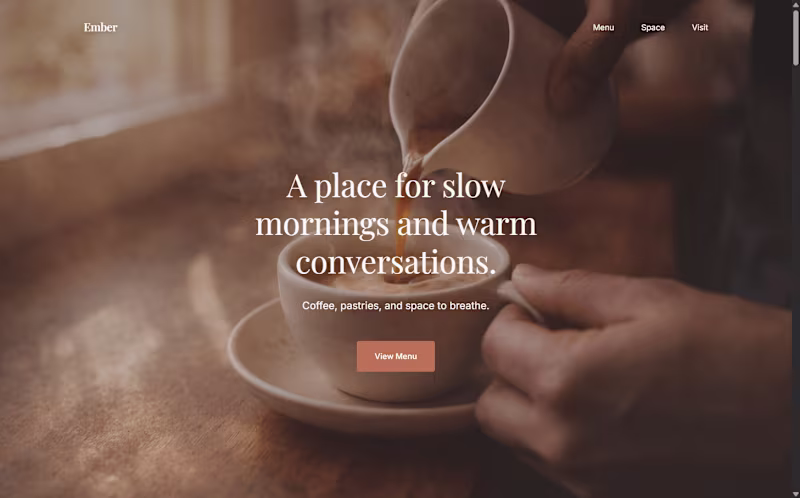 Cover image for EMBER Café & Lifestyle Website Overview A website concept fo...
