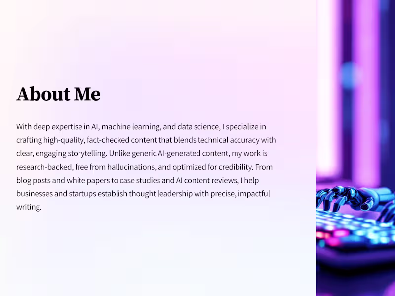 Cover image for AI & Tech Blog Writing | Fact-Checked, Engaging, SEO-Optimized