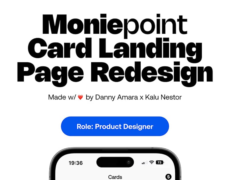 Cover image for Moniepoint Card Landing Page Redesign :: Behance