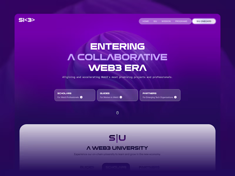 Cover image for Homepage Design for Web3 Organization.