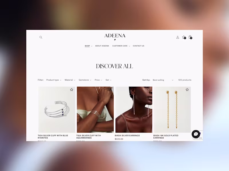 Cover image for 
      Adeena Jewelry | Store made in Shopify 
