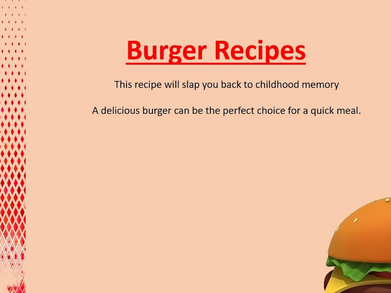 Cover image for Burger Recipe Presentation