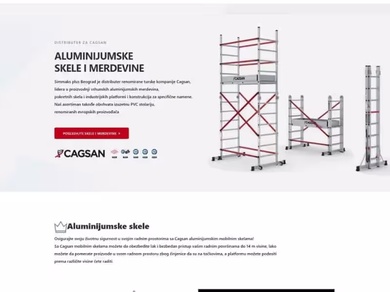 Cover image for Simmaks Plus Beograd - Distributor of Premium Aluminum Ladders