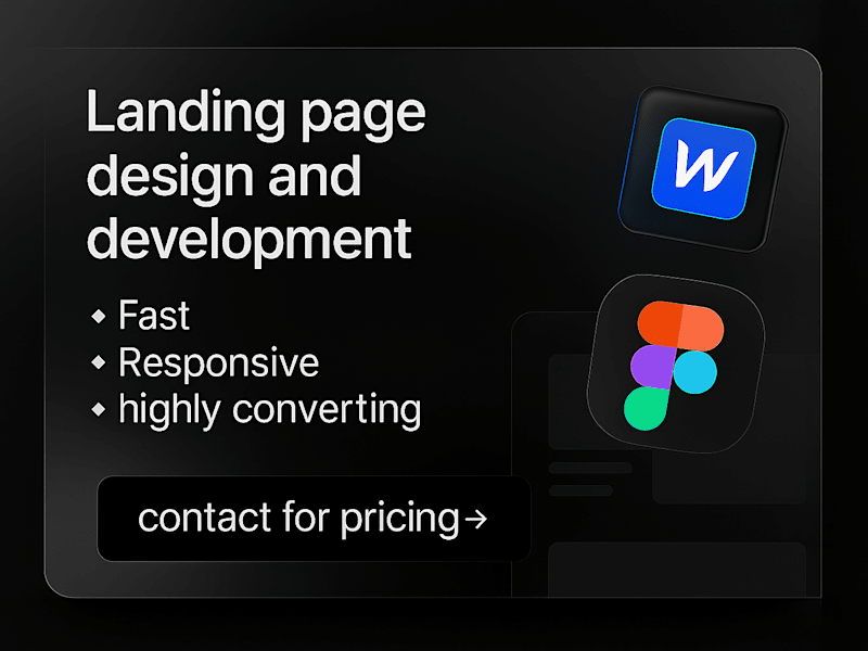 Cover image for Landing page design and development