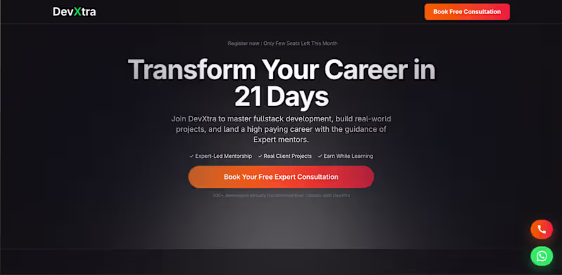 Cover image for Devxtra Bootcamp Landing Page
About the