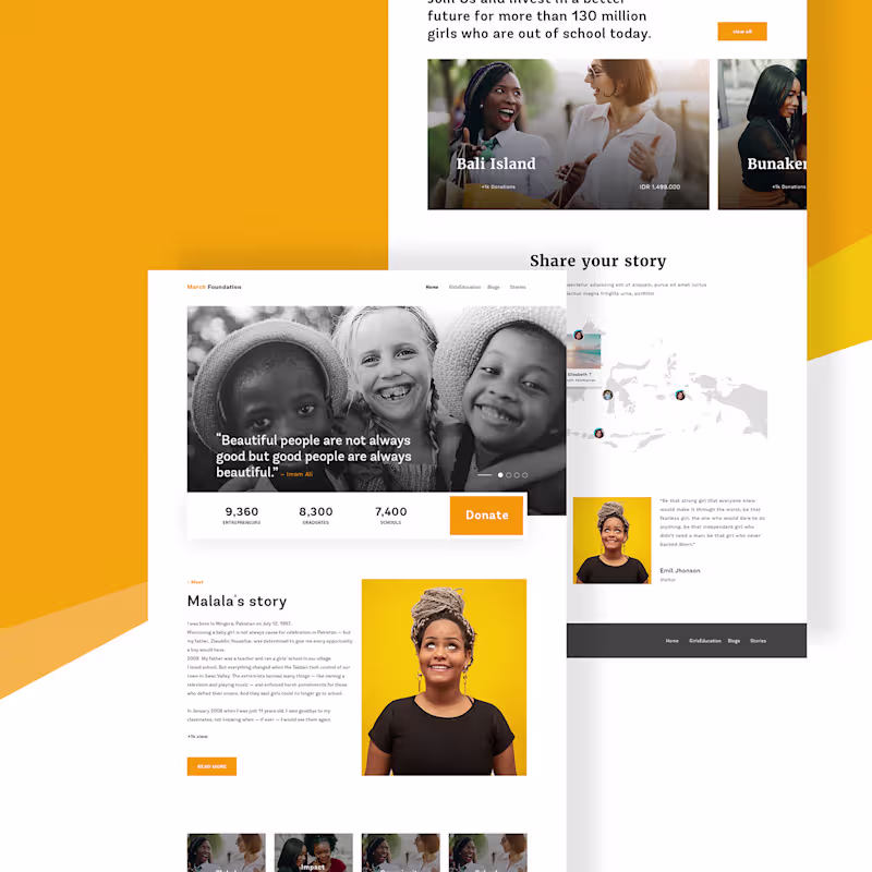 Cover image for March Foundation Website UI on Behance