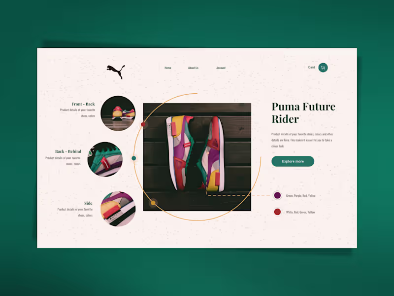 Cover image for Puma Future Rider – Vibrant Hero Header Design for E-commerce